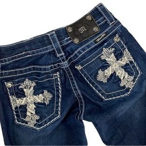 MISS ME “SHIMMERING CROSS” JEANS